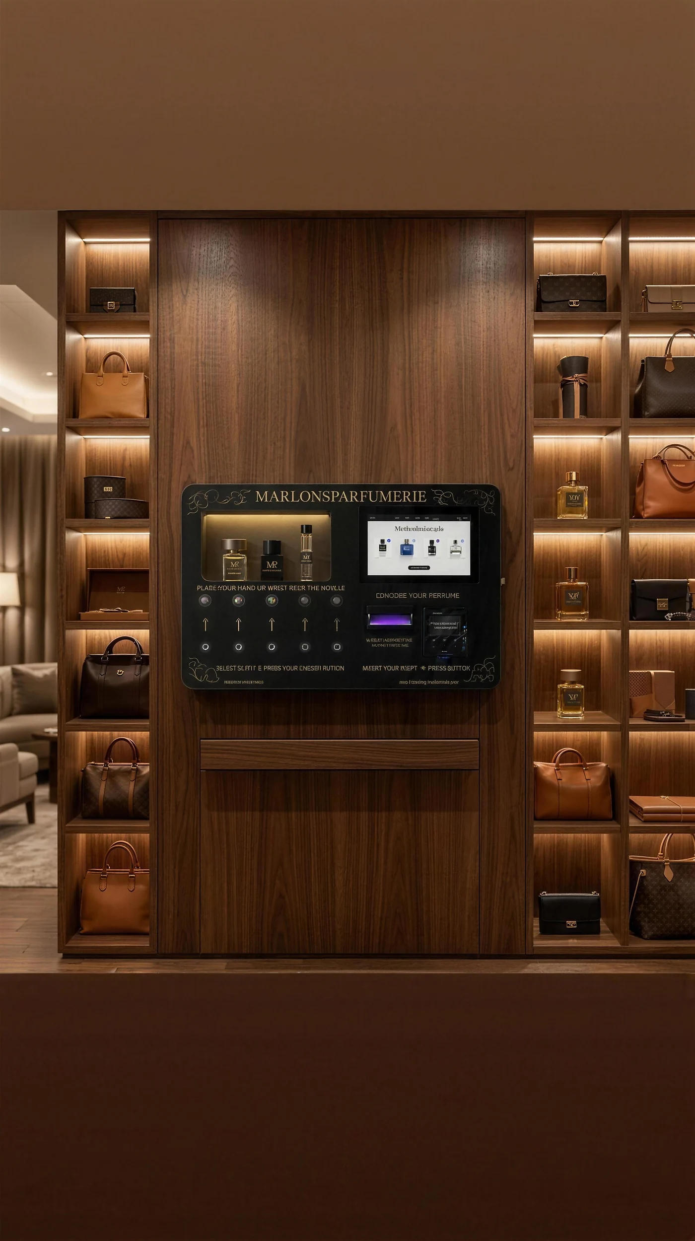 Dispenser in luxe boetiek